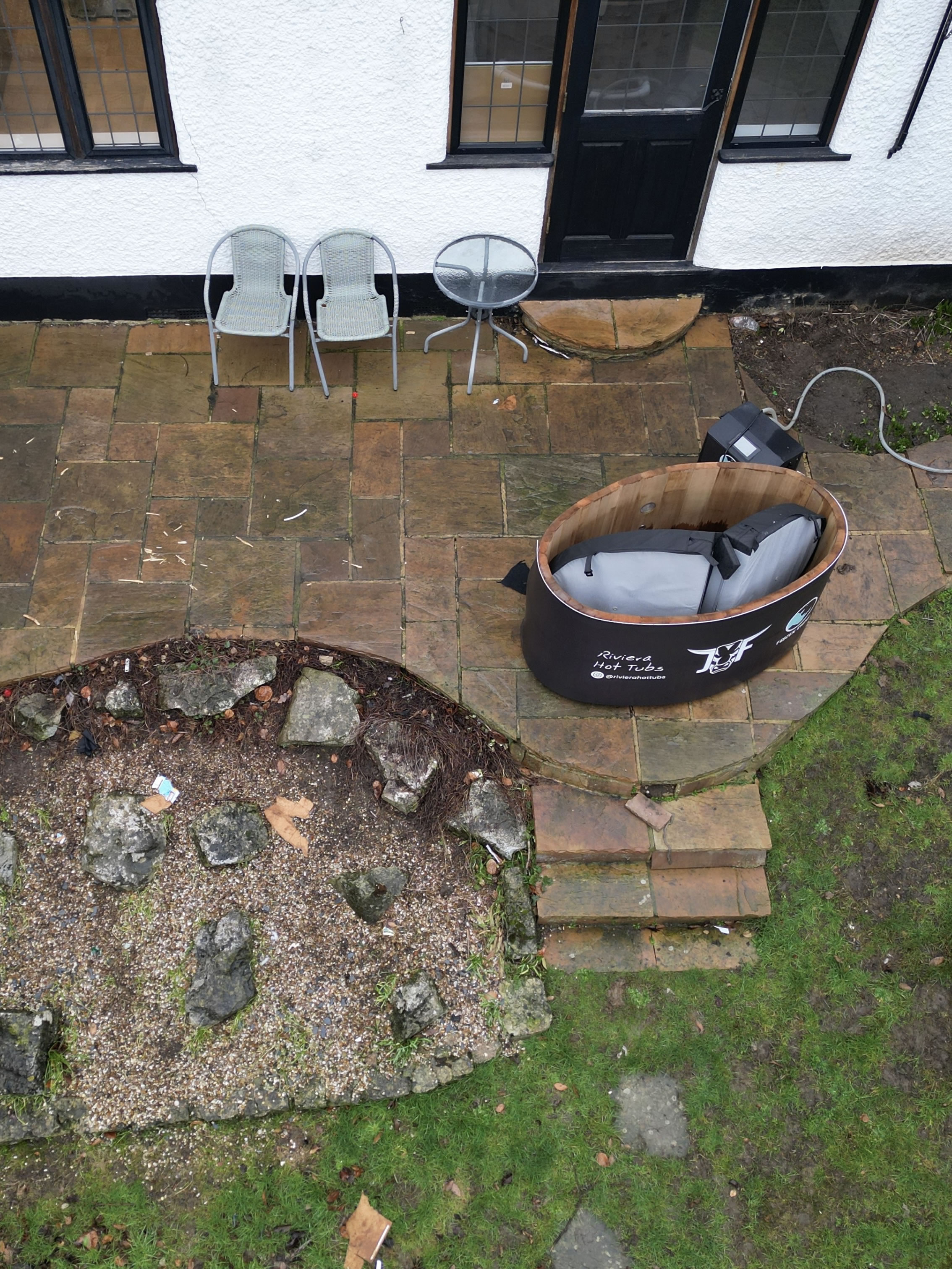 Patio before cleaning