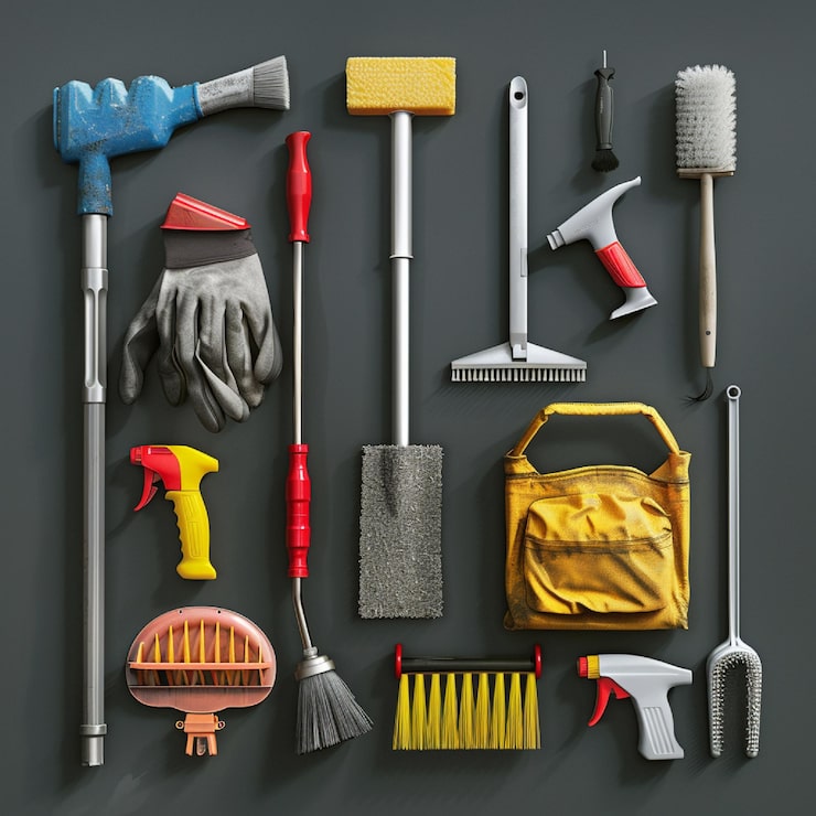 Cleaning patio tools